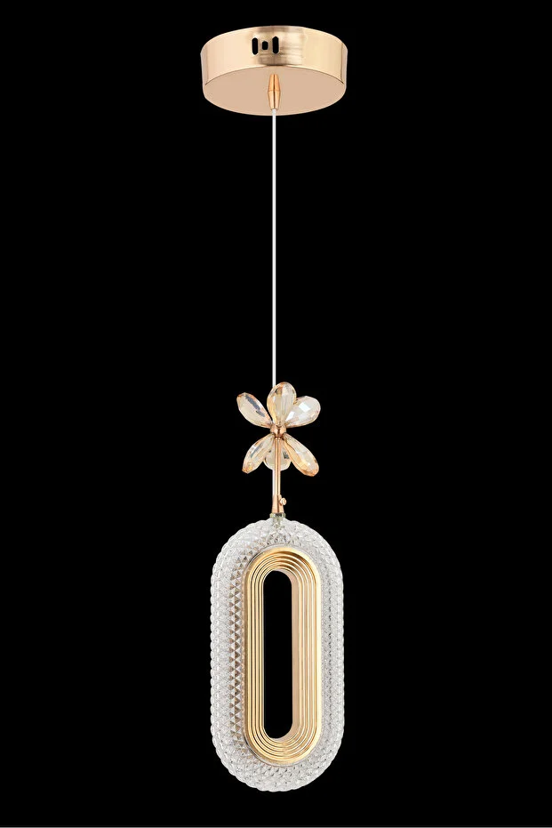 Led Alfa Tekli Gold Ledli Led Avize